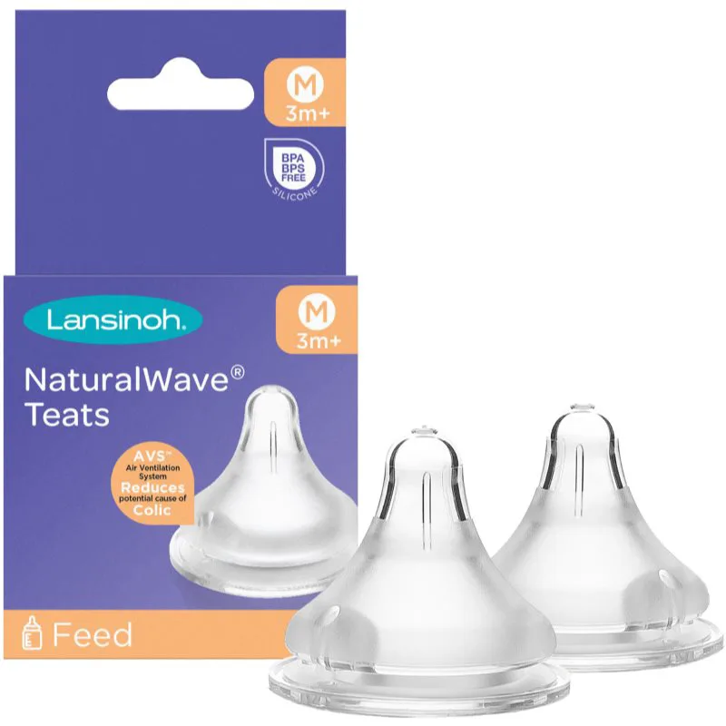 Lansinoh NaturalWave θηλή μπιμπερό Medium 2 τμχ