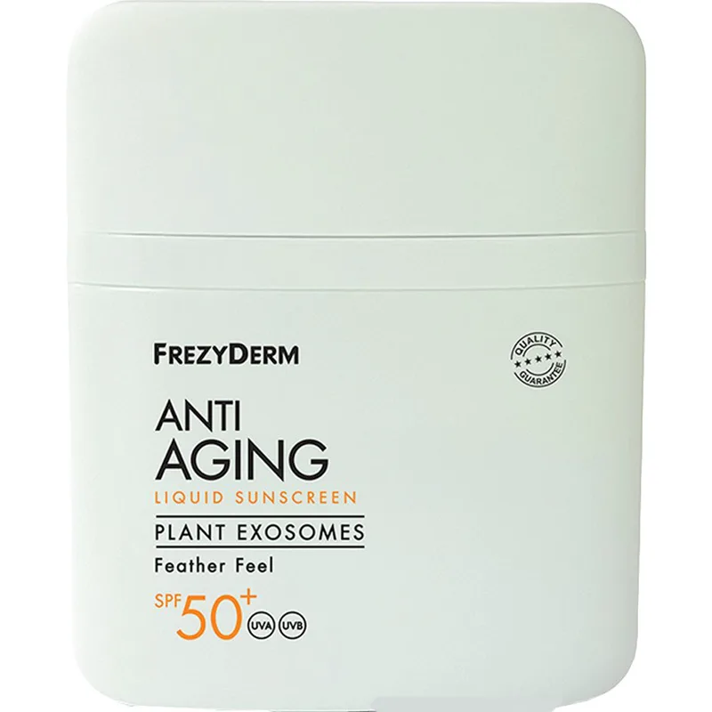 Frezyderm Anti-Aging Liquid Sun Screen Plant Exosomes Spf50+ Fluid Αντηλιακό Προσώπου Εξαιρετικά Ανάλαφρης Υγρής Μορφής Πολύ Υψηλής Προστασίας με Φυτικούς Παράγοντες Αντιγηραντικής Δράσης 50ml
