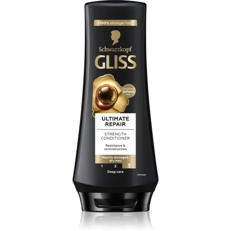Schwarzkopf Gliss Ultimate Repair δυναμωτικό μαλακτικό για ξηρά και κατεστραμμένα μαλλιά 200 ml