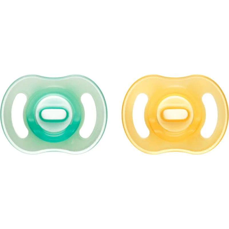 Tommee Tippee Ultra Light Night πιπίλα Yellow/ Green 0-6m 2 τμχ