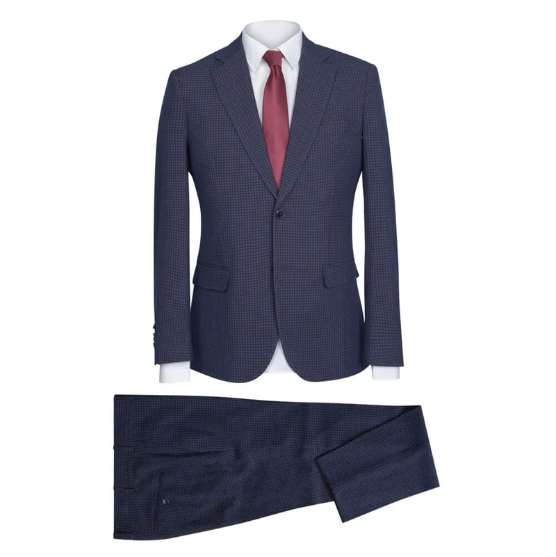 Prince Oliver Κοστούμι Καρό Μπλε Σκούρο (Modern Fit)