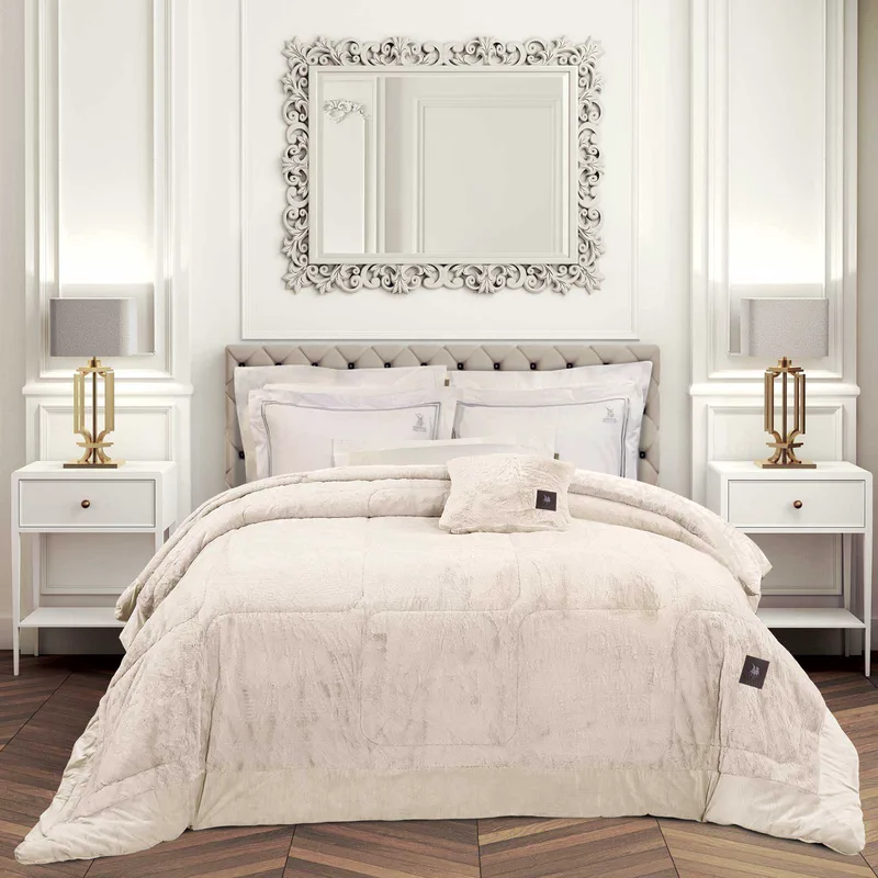 Greenwich polo club κουβερτοπαπλωμα rabbit faux fur king premium 3962 ivory 240x250