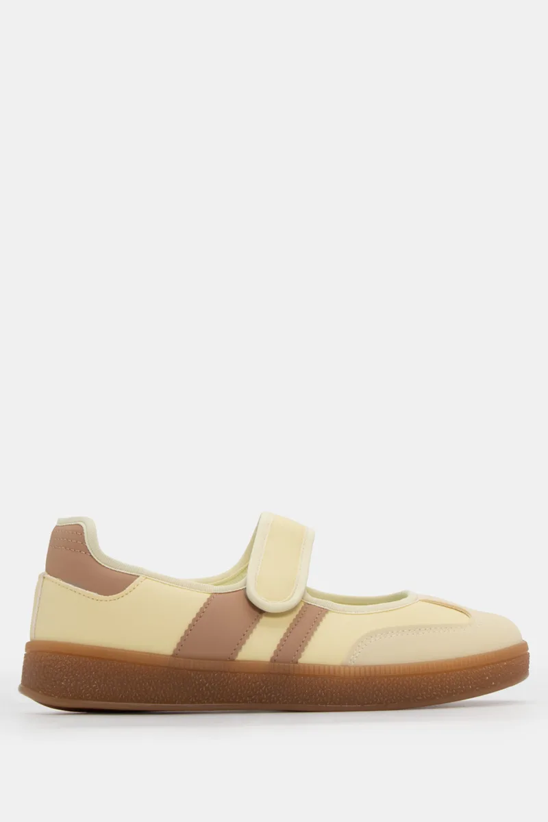 Sneakers Μπαλαρίνες με Λουράκι Sctrach - Κίτρινο