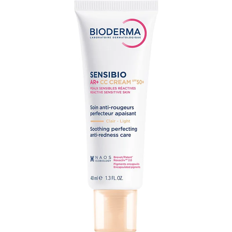 Bioderma Sensibio Ar+ CC Clair & Light Soothing Anti-Redness Cream Spf50+ Καταπραϋντική Κρέμα Προσώπου Ημέρας με Χρώμα Πολύ Υψηλής Προστασίας 40ml