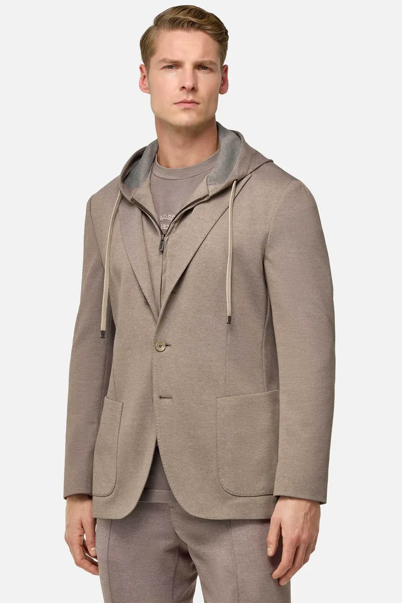 Boggi Milano ανδρική ζακέτα Regular Fit - BO25P054103 Καφέ Ανοιχτό