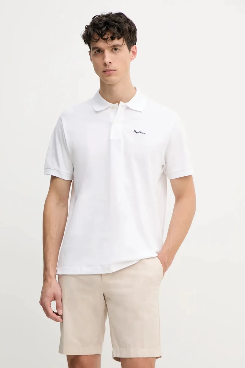 Βαμβακερό μπλουζάκι πόλο Pepe Jeans ESSENTIAL POLO CONTRAST LOGO
