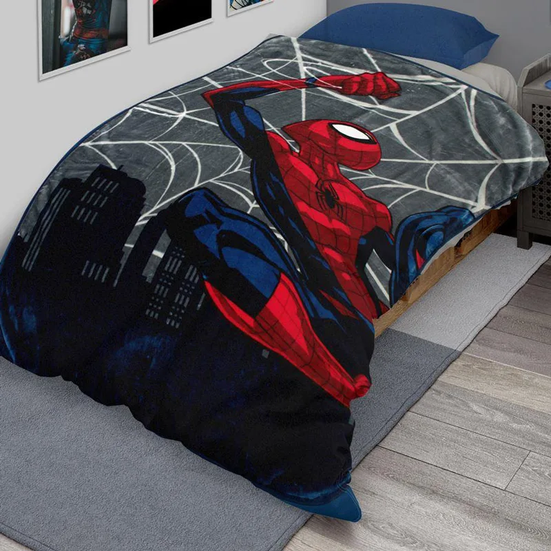 Κουβέρτα Βελουτέ Μονή 160x220 Dimcol Spiderman 512 Grey