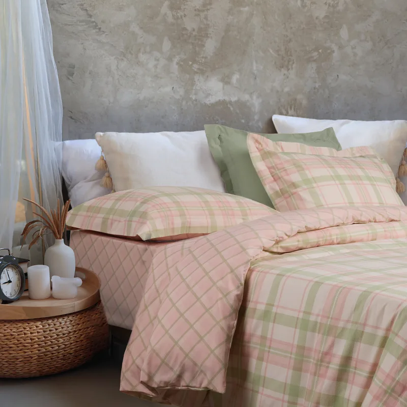 Σετ Σεντόνια Polycotton Υπέρδιπλα Με Λάστιχο 170x200+35εκ. Casual 5443 Mint-Ροζ Das Home (Τύπος κατωσέντονου: Με Λάστιχο, Χρώμα: Ροζ, Ύφασμα: 70% Βαμβάκι-30% Polyester, Μέγεθος: Υπέρδιπλα) - Das Home - 502106205443