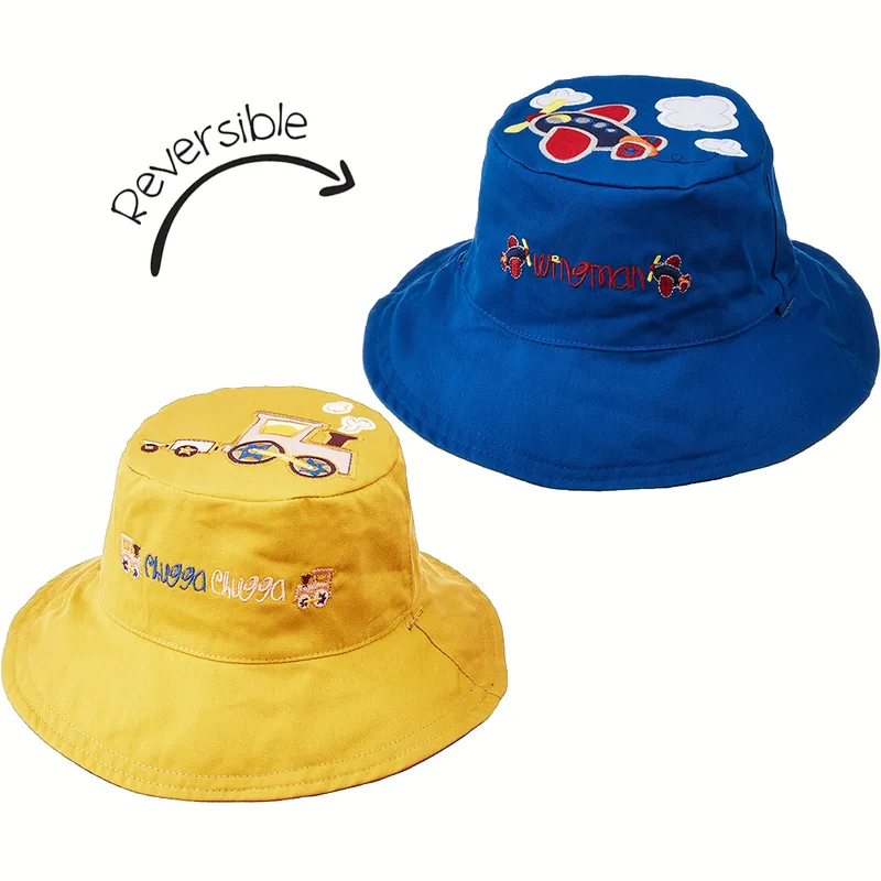 Καπέλο Διπλής Όψης UPF50 6-24μηνών Τρενάκι FlapJackKids LUV0133S (Μέγεθος: 6-24 Μηνών) - FlapJackKids - LUV0133S
