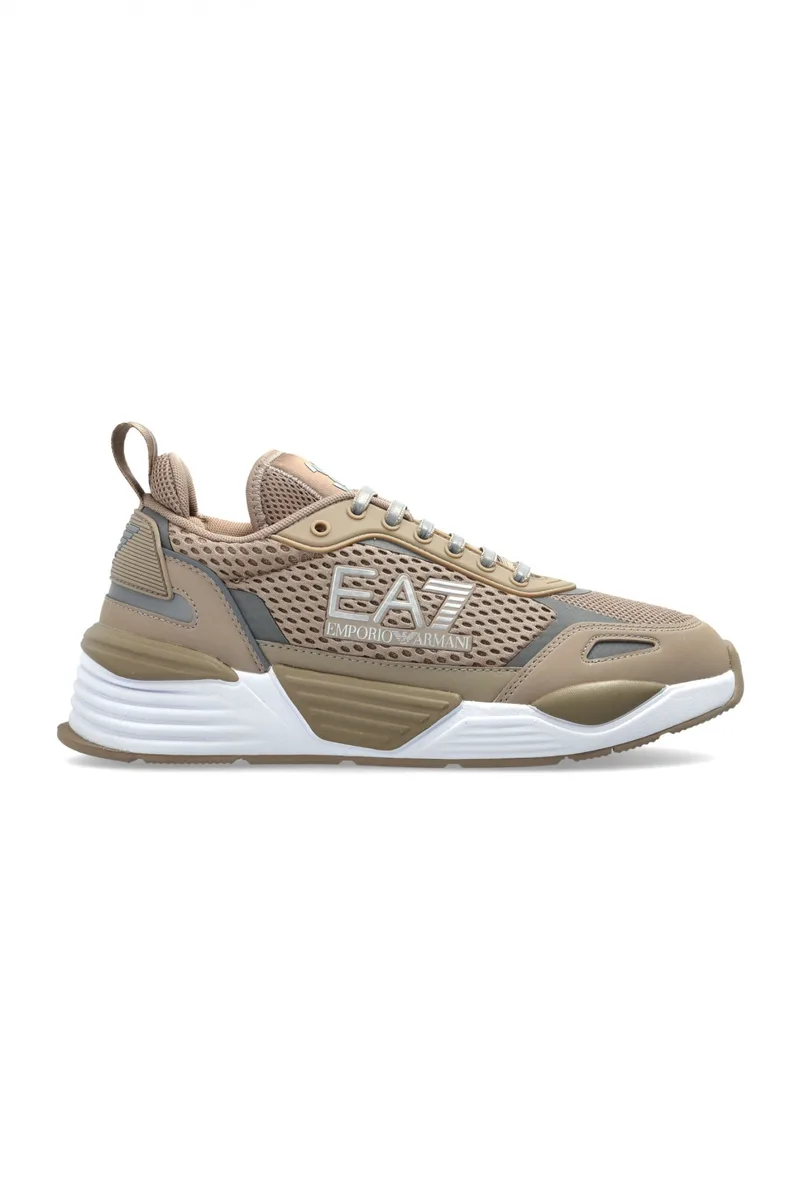 ARMANI 7 ΠΑΠΟΥΤΣΙΑ SNEAKERS LOGO ΜΠΕΖ-ΛΕΥΚΟ