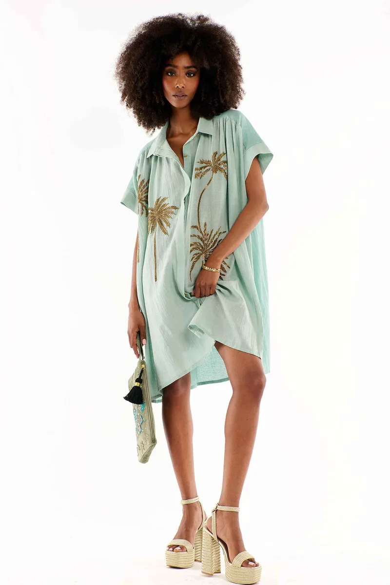 Wild Paris γυναικείο mini φόρεμα σεμιζιέ "Clovis" - CLOVIS/ROBE/SS25 Μπλε