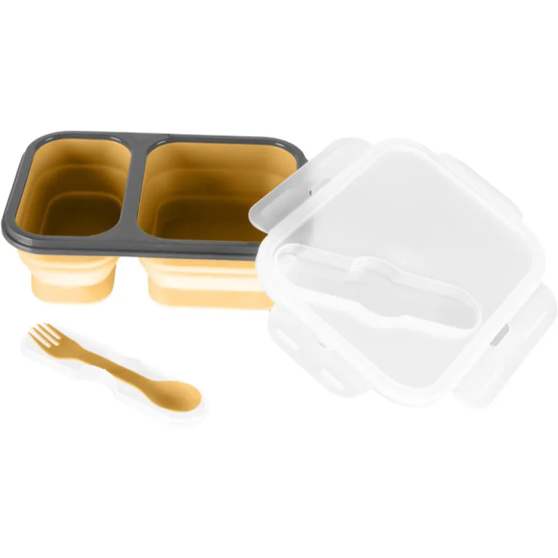 Zopa Silicone Lunch Box Large σετ φαγητού Mustard Yellow 21x15 cm 1 τμχ