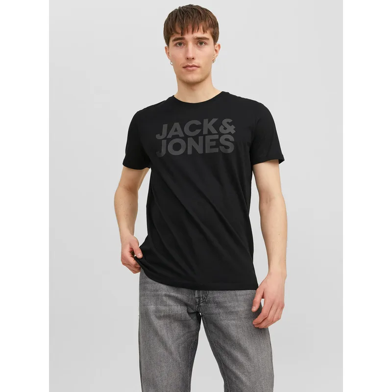 Jack & Jones T-Shirt Corp 12151955 Μαύρο Standard Fit