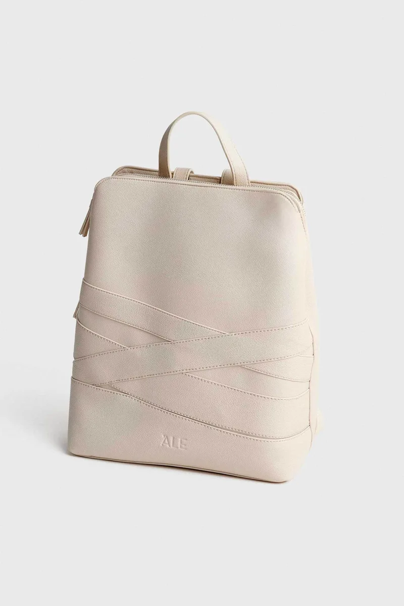 'ALE γυναικεία τσάντα backpack με δερμάτινη όψη - 8T23463 Μπεζ