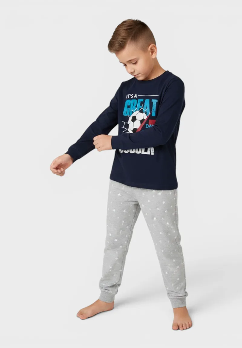 Παιδική Χειμερινή Πιτζάμα για Αγόρι Pretty Baby Soccer Μπλέ 63823-740-Μπλε