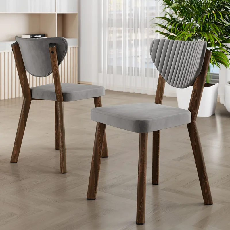 Σετ Καρέκλες (4 Τμχ) Arfe - Grey, Brown 240Chr1780 (45x86x46 cm)
