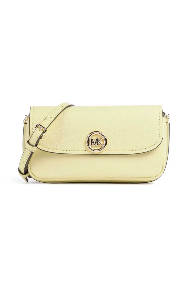 Michael Kors γυναικεία δερμάτινη τσάντα crossbody "Nolita Small" - 32S6GY5C5L Κίτρινο Ανοιχτό