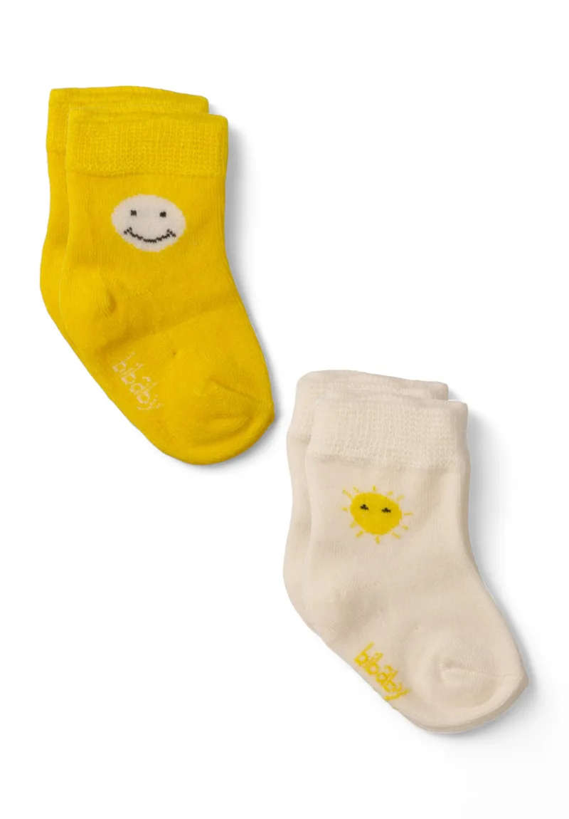 Κάλτσες Bebe από Bambu Biorganic Smile 2 Τεμ BRG68384-Κίτρινο
