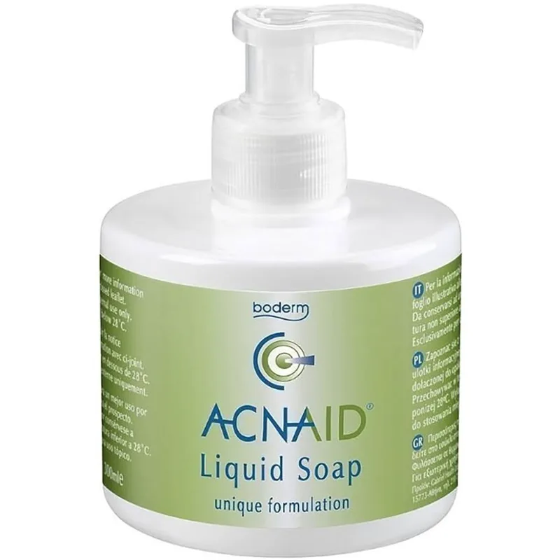 Boderm Acnaid Liquid Soap Υγρό, Καθαριστικό Σαπούνι Προσώπου για την Καθημερινή Περιποίηση της Λιπαρής Επιδερμίδας με Ακμή, με Αντλία 300ml