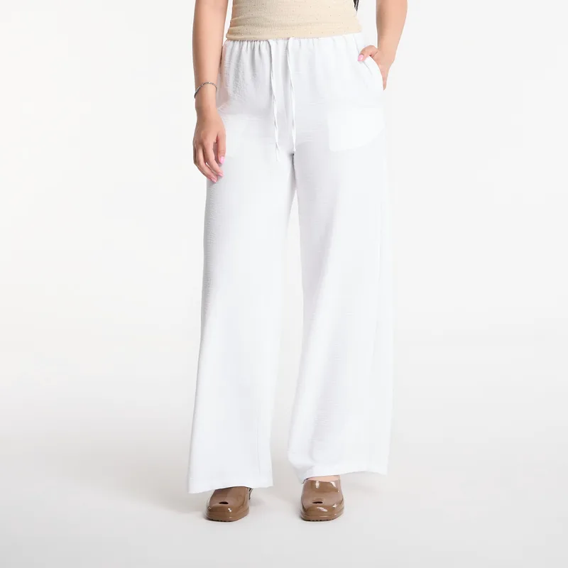 Παντελόνια Urban Classics Structured Wideleg Pants White L