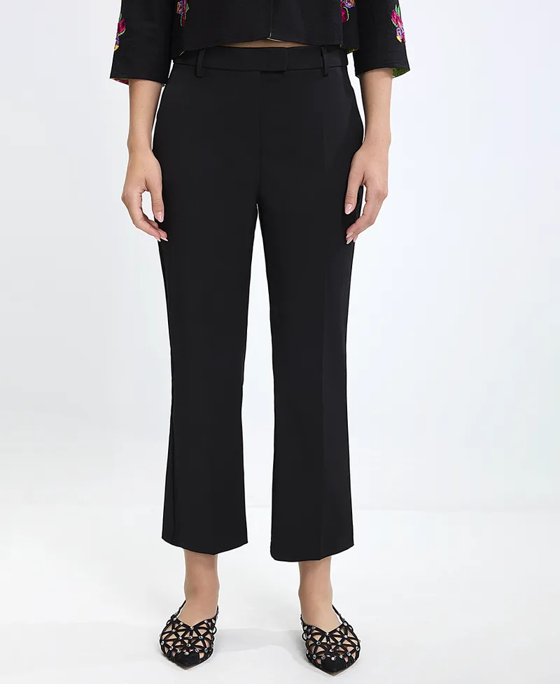 Gerry Weber Γυναικείο Παντελόνι Cropped με Βαμβάκι και Ελαστικότητα σε Μαύρο
