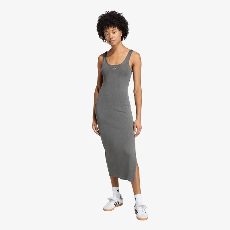 Φόρεμα adidas Essentials Rib Tank Maxi Dress Washed Black L
