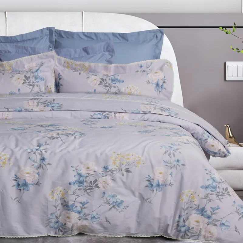 Παπλωματοθήκη Βαμβακοσατέν Υπέρδιπλη 220x240εκ. Prestige 1710 Grey-Lilac Das Home (Ύφασμα: Βαμβακοσατέν, Χρώμα: Λιλά, Μέγεθος: Υπέρδιπλα) - Das Home - 406005201710
