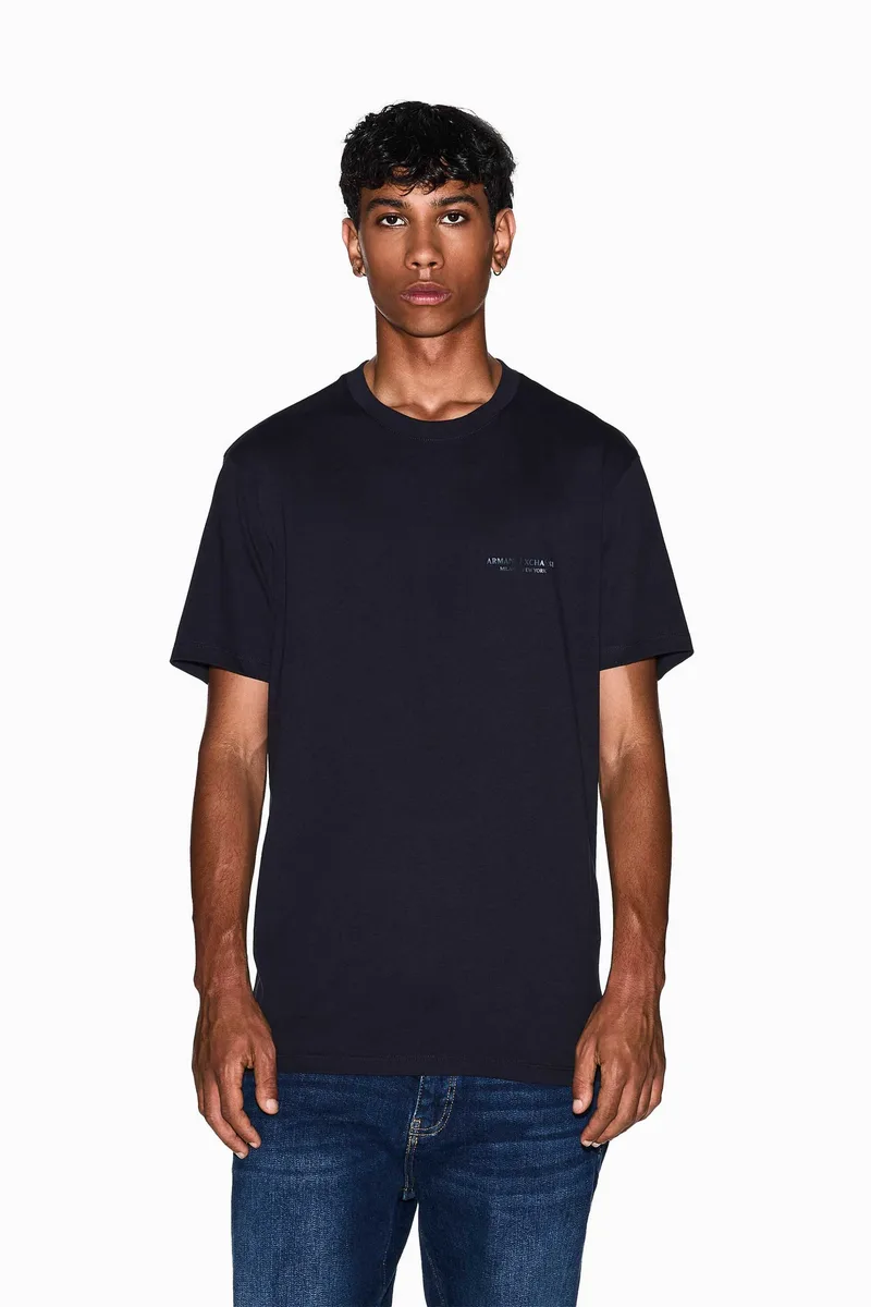 Armani Exchange ανδρικό T-shirt με λογότυπο Regular Fit - XM001281AF10361 Σκούρο Μπλε