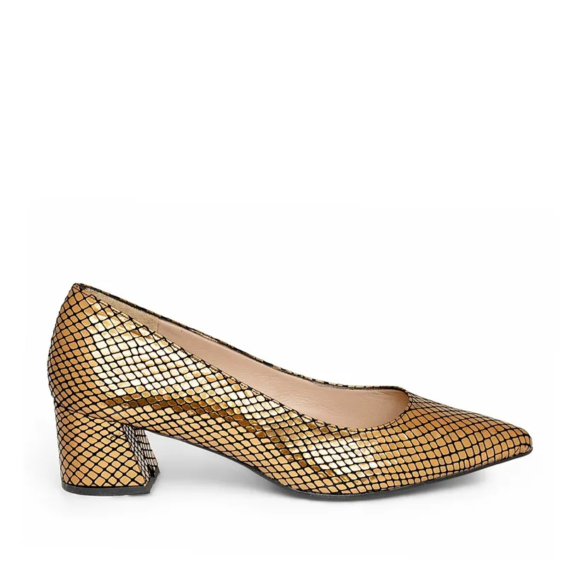 Bigshoes MX9122-06 Γόβα 5.5cm Χρυσό