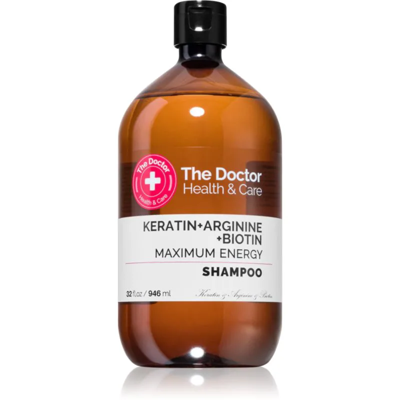 The Doctor Keratin + Arginine + Biotin Maximum Energy σαμπουάν κερατίνης για την ενίσχυση και λάμψη μαλλιών 946 ml
