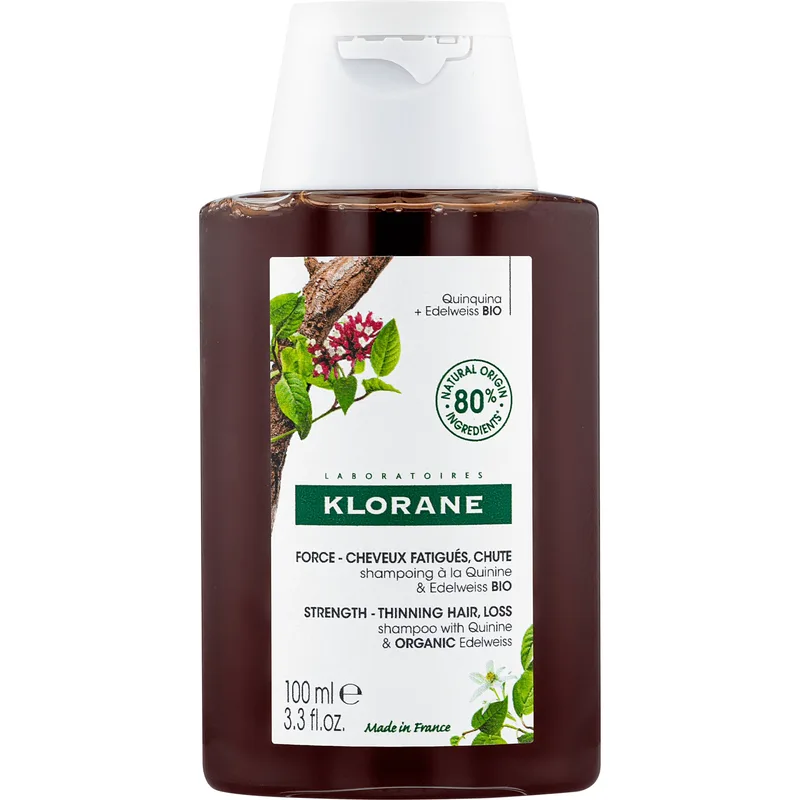 Klorane Quinine & Edelweiss Shampoo Strengthening - Thinning Hair Travel Size Σαμπουάν Ενδυνάμωσης με Κινίνη & Εντελβάις, Κατά της Τριχόπτωσης 100ml