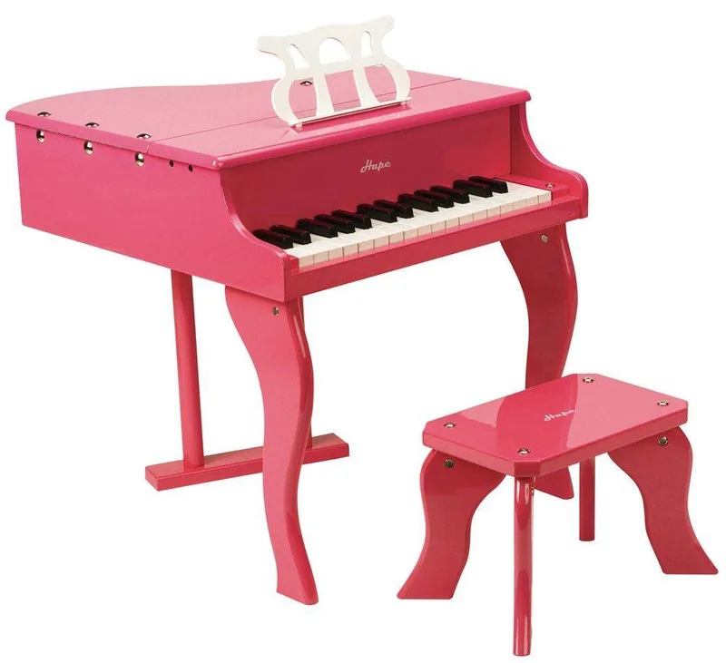 ΠΙΑΝΟ HAPE HAPPY GRAND PIANO PINK ΜΕ 30 ΚΛΕΙΔΙΑ ΚΑΙ ΚΑΡΕΚΛΑΚΙ ΡΟΖ 2ΤΜΧ
