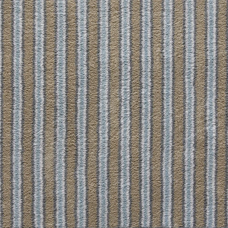Stripe 83 Beige/Blue Washable Doormat