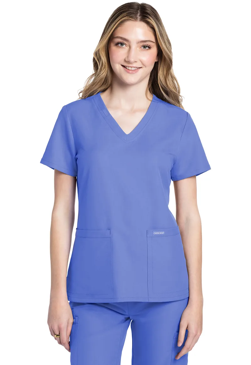 Γυναικεία Μπλούζα Cherokee Workwear Originals Ultra | V-Neck | 2 Τσέπες | Ciel