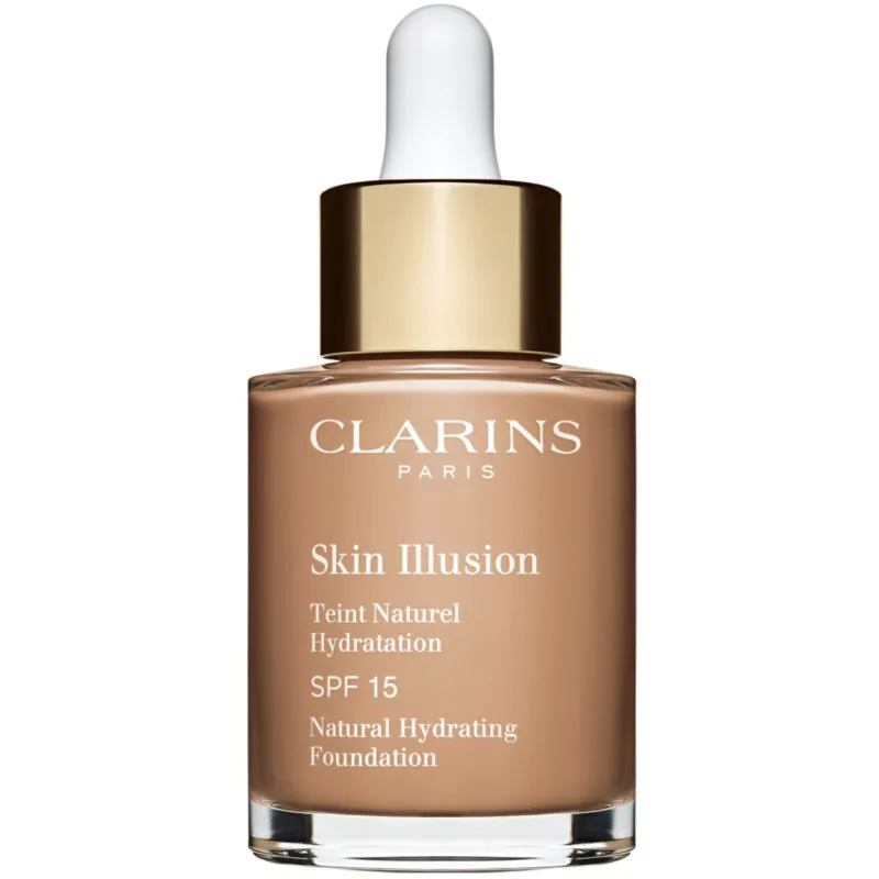 Clarins Skin Illusion Natural Hydrating Foundation λαμπρυντικό ενυδατικό μεικ απ SPF 15 απόχρωση 112C Amber 30 ml