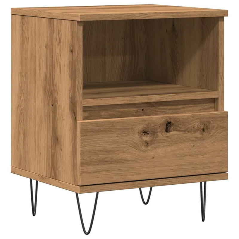 vidaXL Κομοδίνο τεχνίτης Δρυς 40x35x50 εκ. από Επεξεργασμένο Ξύλο