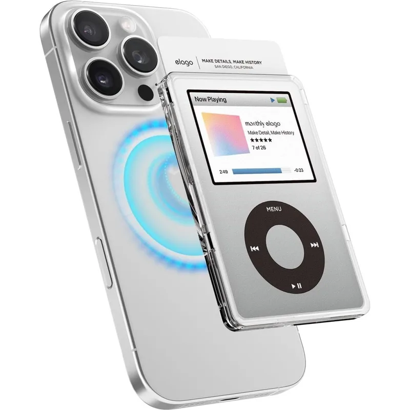 Universal Θήκη Elago Classic Monthly Magnetic Card Pocket Πορτοφόλι για Κάρτες με MagSafe - Silver (EMSPC-POCKET-DDP-IPOD-SL)