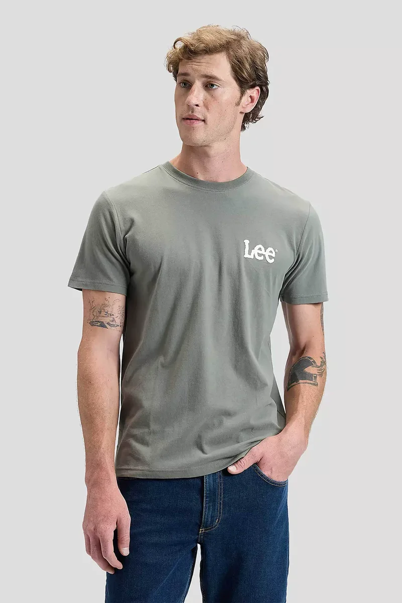 Lee® ανδρικό T-shirt με logo print Regular Fit "Woobly" - 112376462 Λαδί