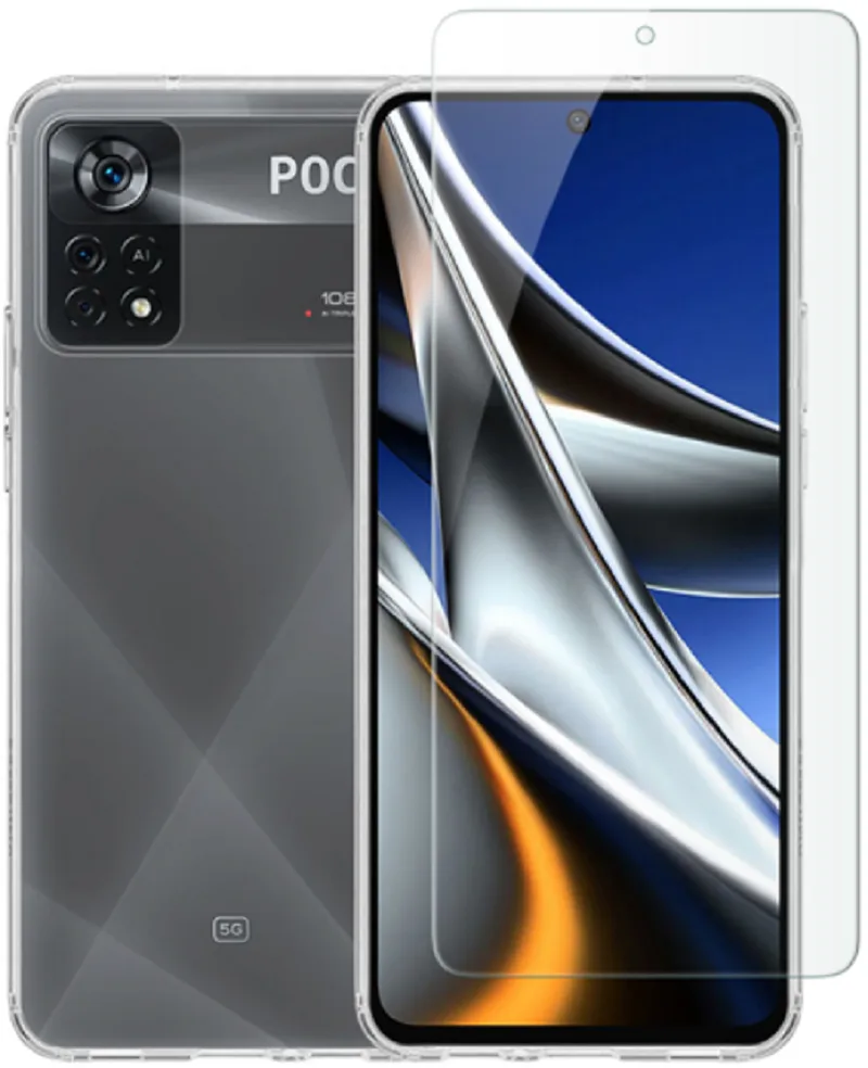 Vivid Σετ Διάφανη Θήκη Σιλικόνης & Tempered Glass - Xiaomi Poco X4 Pro 5G - Transparent (VIGELLY243GLASSTN)