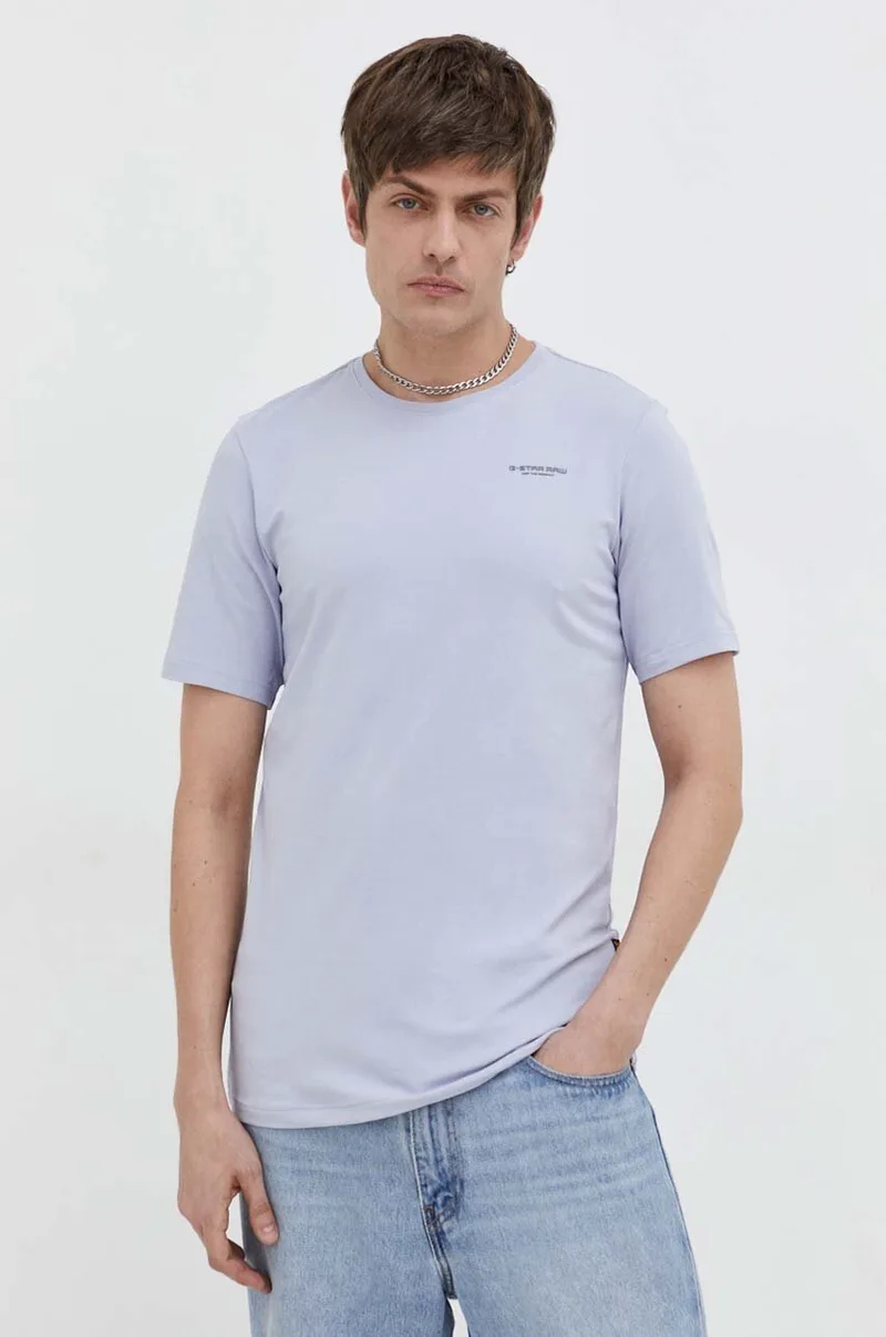 G-Star t-shirt ανδρικό βαμβακερό με ελαστάν Slim base