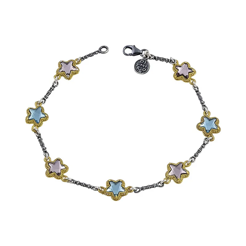 DIMITRIOS Γυναικείο Βραχιόλι με Swarovski από Δίχρωμο Ασήμι B144