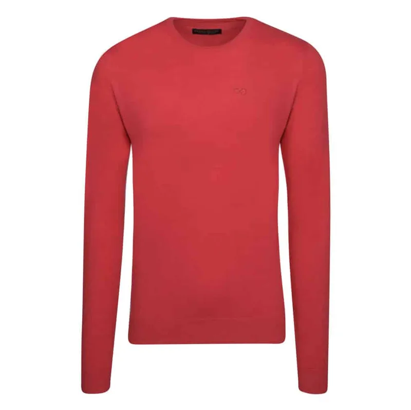 Premium Πουλόβερ Κόκκινο Cashmere Blend Round Neck (Modern Fit)
