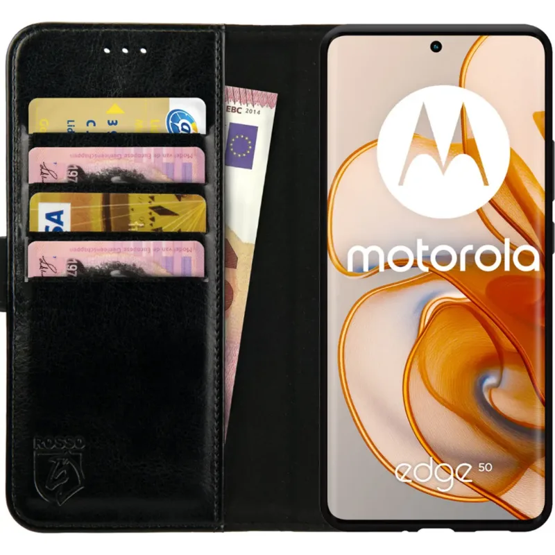 Θήκη Motorola Edge 50 Κόκκινο Element PU Πορτοφόλι - Black (8719246472275)