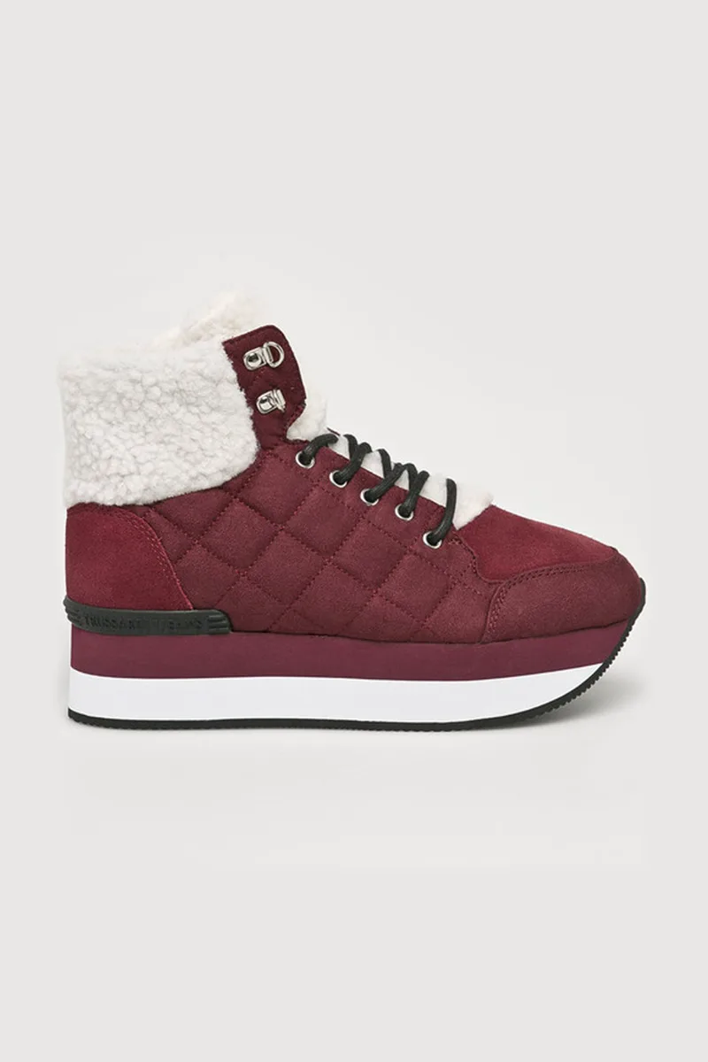 Trussardi γυναικεία μποτάκια με faux γούνα - 79A00244-9Y099999 Κόκκινο