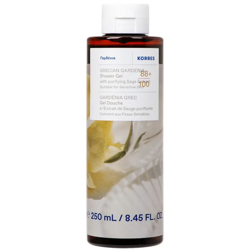 Korres Grecian Gardenia Shower Gel Ενυδατικό & Αναζωογονητικό Αφρόλουτρο με Άρωμα Γαρδένιας & Καθαριστικό Εκχύλισμα Φασκόμηλου 250ml