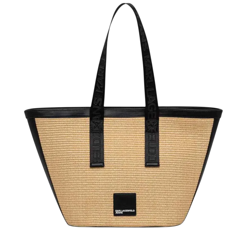 Γυναικεία Raffia Shopper Τσάντα Μπεζ Karl Lagerfeld Jeans B2W30113-106 NATURAL