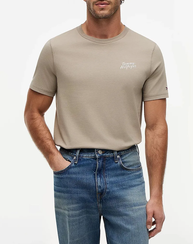 TOMMY HILFIGER PALM PHOTO PRINT TEE MW0MW42386-M03 Biege