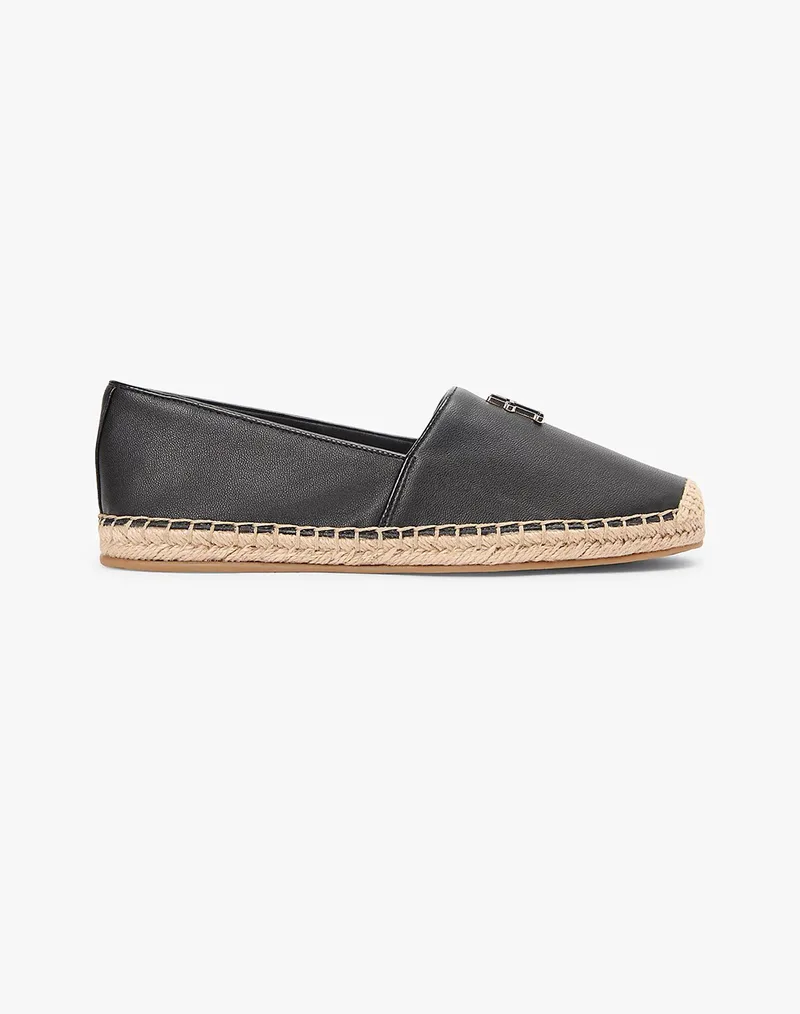 TOMMY HILFIGER TH LOGO LEATHER ESPADRILLE FW0FW09246-BDS Black