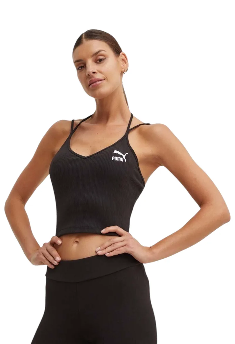 Μπλούζα Αμάνικη Puma Classics Ribbed Crop 624255-01 Γυναικείο