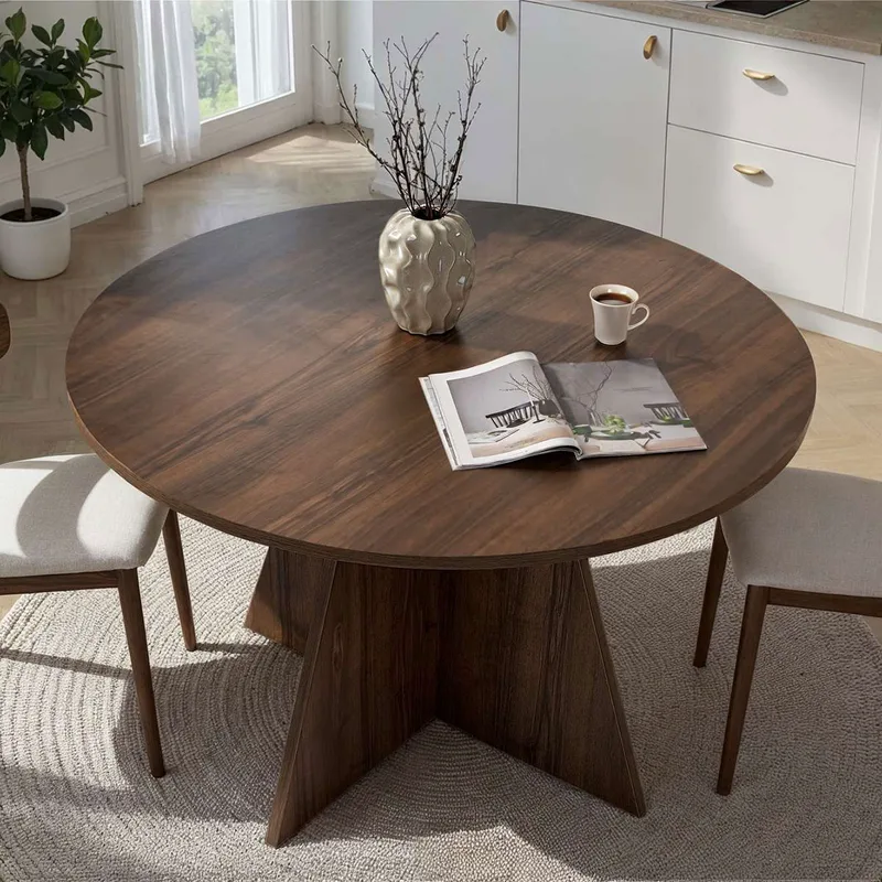 Τραπέζι Τραπεζαρίας (Φ120x75) A-G Virella 746NRD1109 Walnut